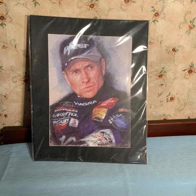 LOT 46R: Nascar Collectibles: Mugs, Mini Bobble Heads, Mark Martin Framed Card, Nascar Trivia Book & More