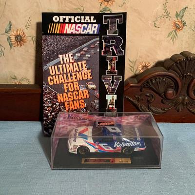 LOT 46R: Nascar Collectibles: Mugs, Mini Bobble Heads, Mark Martin Framed Card, Nascar Trivia Book & More