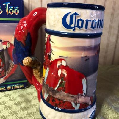 LOT 74M: Ford Promotional Drink Bucket w/ Accessories, Parrotdise Too Corona Extra Collector Stein & More