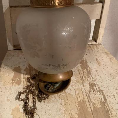LOT:75G: Vintage Lighting and Wooden Desk Chair