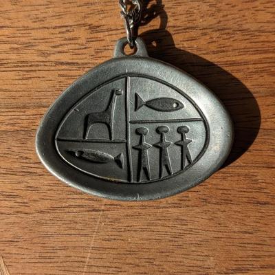 Roland Landerholm Vintage Pewter Jewelry Pendant/Necklace