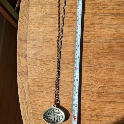 Roland Landerholm Vintage Pewter Jewelry Pendant/Necklace
