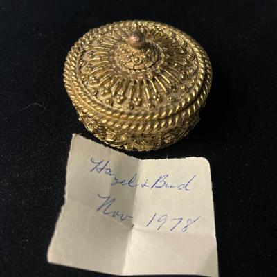 Vintage Brass pill box