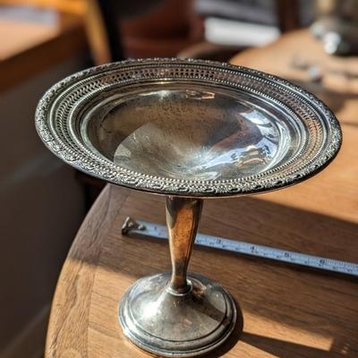 Gorgeous Sterling Nut Bowl/Compost Dish and Spoon