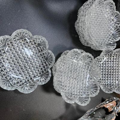 Beautiful Glass collection Fenton baskets ABP, sets glass plates