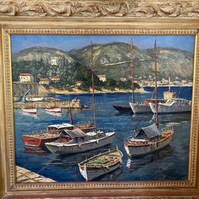 Ships At Sea Original Oil Painting