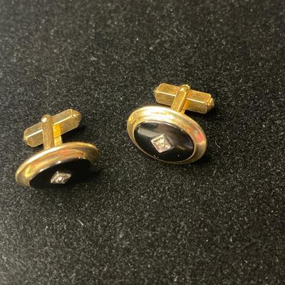 Vintage cuff links and tie clip