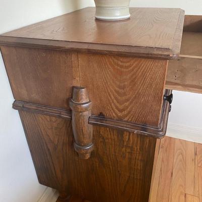 Antique oak spool chest