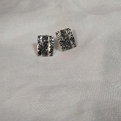 Stunning Marcasite Stud 925 Earrings
