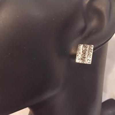 Stunning Marcasite Stud 925 Earrings