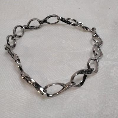 Gorgeous Vintage Diamond Eternity 925 7" Bracelet