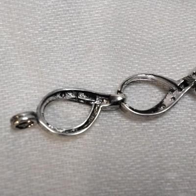 Gorgeous Vintage Diamond Eternity 925 7" Bracelet