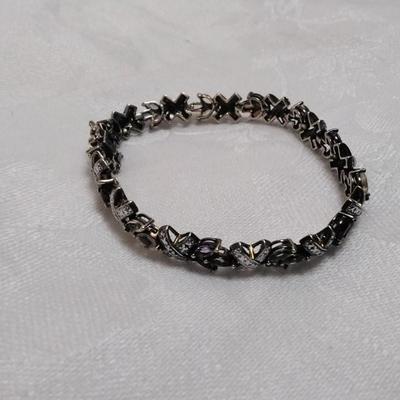 Vintage Ross Simons Diamond, Ruby, Citrine, Peridot, Amethyst, Aquamarine Gold Vermeil 7" Bracelet