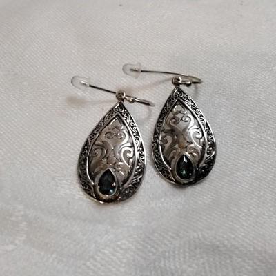 Antique Amazing Mystic Topaz 925 Earrings