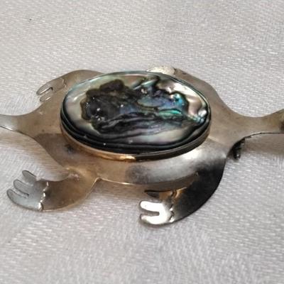 Abalone Turtle Mexico 925  Brooch