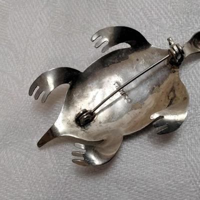 Abalone Turtle Mexico 925  Brooch