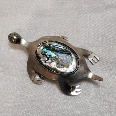 Abalone Turtle Mexico 925  Brooch
