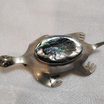 Abalone Turtle Mexico 925  Brooch