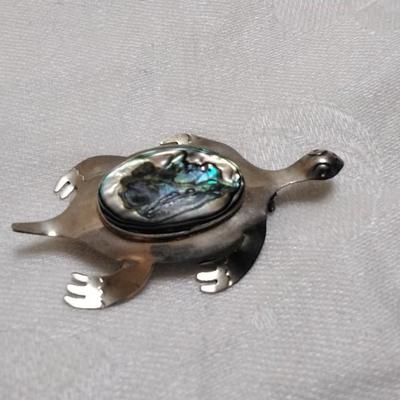 Abalone Turtle Mexico 925  Brooch