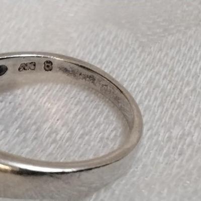 Stunning Black Onyx With Marcasite Sash 925 Ring Size 8