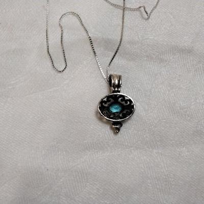 Vintage London Blue Topaz 18" 925 Necklace
