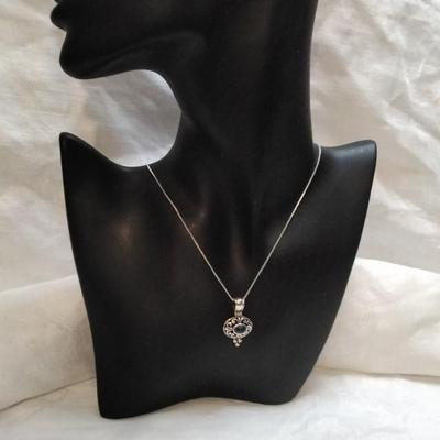 Vintage London Blue Topaz 18" 925 Necklace