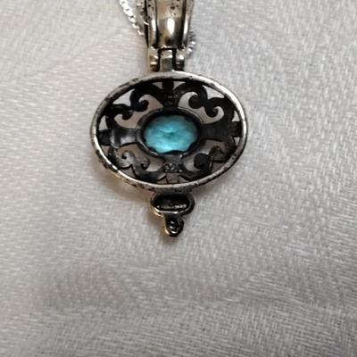 Vintage London Blue Topaz 18" 925 Necklace