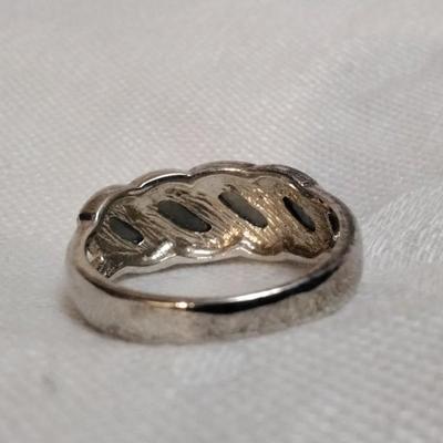 Antique Jade And Marcasite 925 Ring Size 8