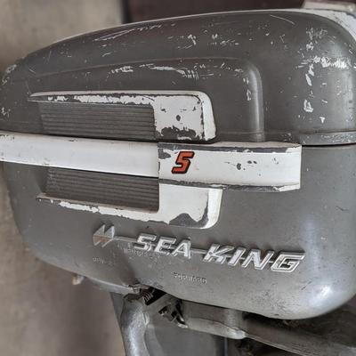 Vintage 5 Hp Sea King Boat Motor with gas can