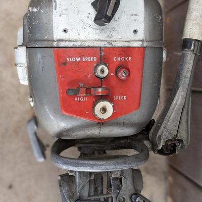 Vintage 5 Hp Sea King Boat Motor with gas can
