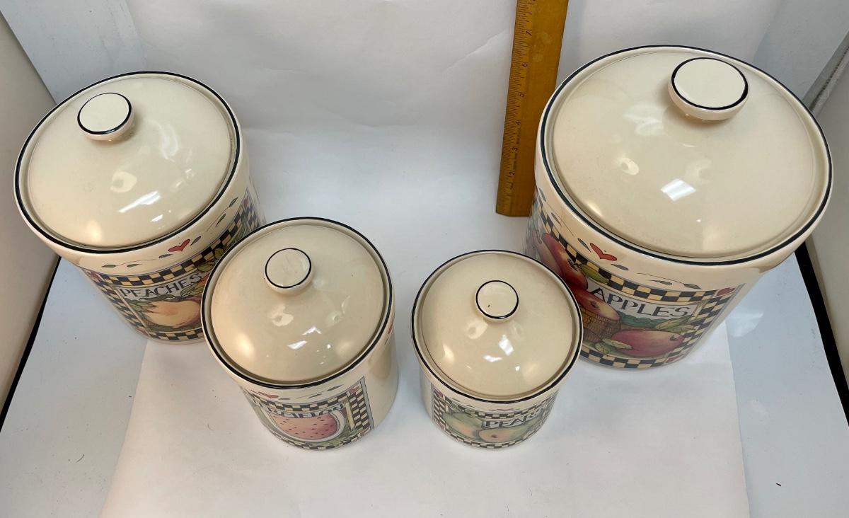 Susan Wignet canisters set of 4 fruit he outlet