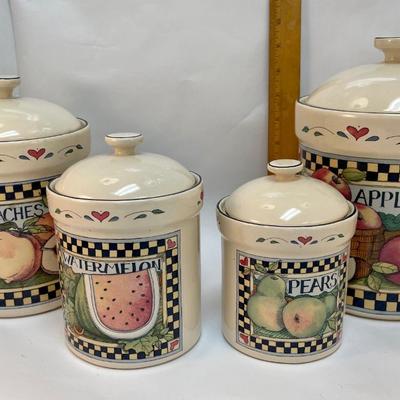 Fruit Design Ceramic Canisters Set by Susan Winget from Certified International Co.