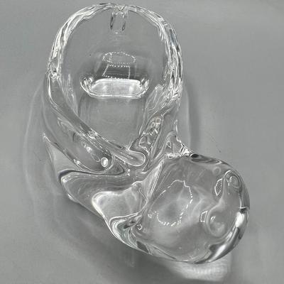 Clear Glass Hippo Hippopotamus Trinket Soap Dish
