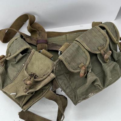 Vintage Chinese Army WWII Ammo Belt 7.8 Canvas