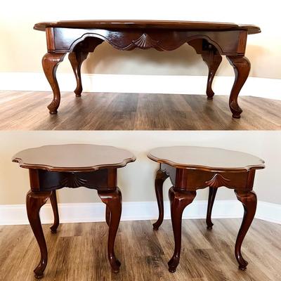 CHERRYWOOD Coffee Table and 2 End Tables