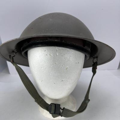Original British mark 1 Brodie Military M1 Steel Helmet marked 1956