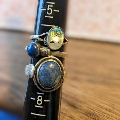Another 3 Beautiful Sterling Rings with Various Stones