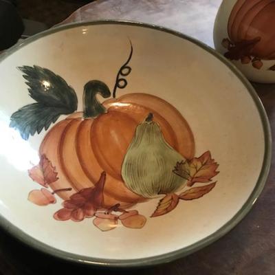 pumpkin bowl and pitcher