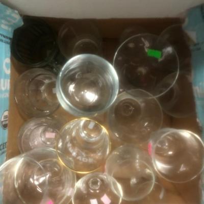 lot of stemware and glasses