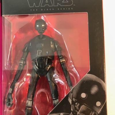 Lot 11 Star Wars 6-6â€ action figures in original box. Includes; Jedi Knight Revan, Electrostaff Purge Trooper, K-2SO, Battle Droid,...