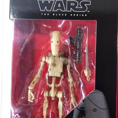 Lot 11 Star Wars 6-6â€ action figures in original box. Includes; Jedi Knight Revan, Electrostaff Purge Trooper, K-2SO, Battle Droid,...