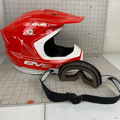 #45 EVS T5 Pinner Helmet Size Large and Goggles