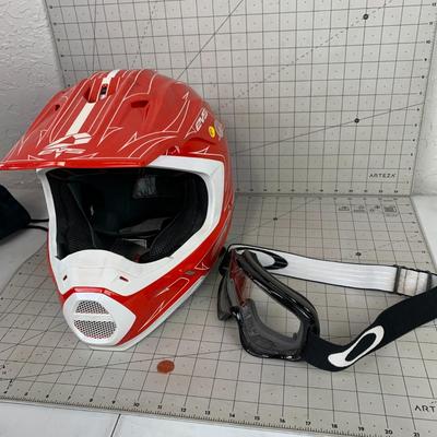 #45 EVS T5 Pinner Helmet Size Large and Goggles