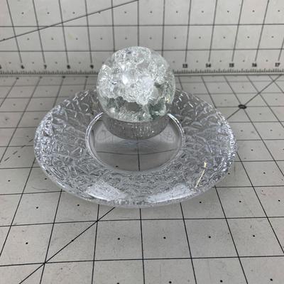 #66 Glass Tea Light Plate and Balls