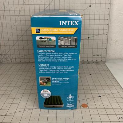 #83 Intex Dura-Beam Standard Twin Airbed With Electric Pump