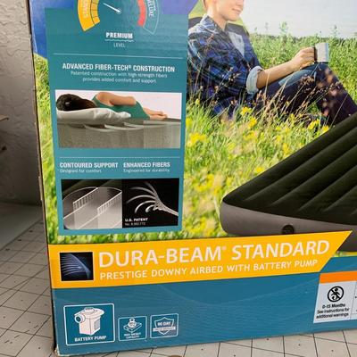 #83 Intex Dura-Beam Standard Twin Airbed With Electric Pump