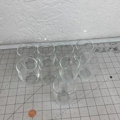 #118 9 Small Juice Glasses
