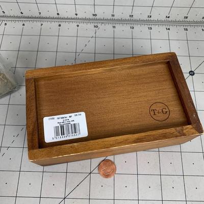 #134 Salt & Pepper Wooden Crate, Crystal Vase and Glass Shaker