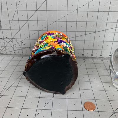 #135 Glass Vase and Colorful Piece