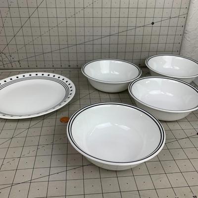 #139 Corelle Black and White Plates